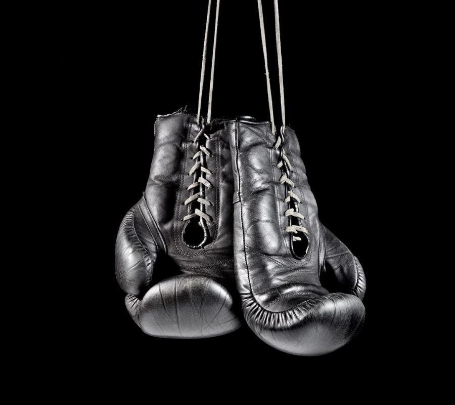 Boxing gloves on a black background #S1966